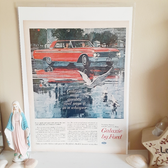 VTG 1961 Ford Galaxie Automobile Magazine Print Ad - Picture 2 of 8